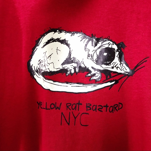 VINTAGE YELLOW RAT BASTARD NYC Men’s Rusty Red Rat Graphic Glow in the Dark Tee - Picture 5 of 16